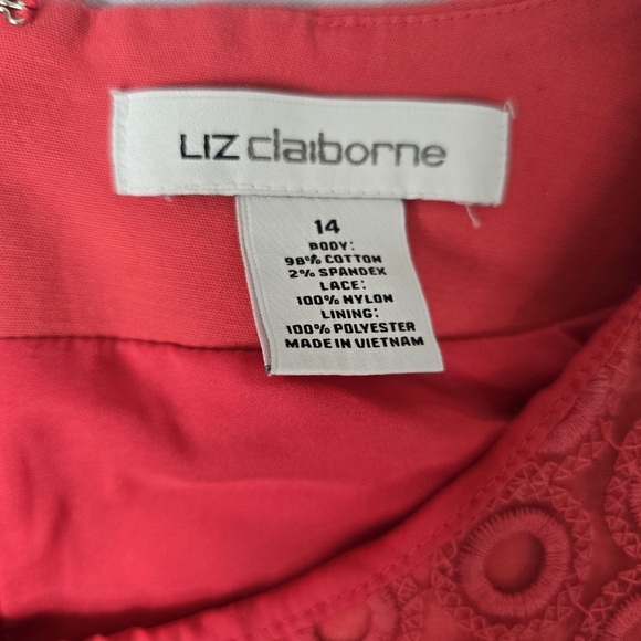 Liz Claiborne Sleeveless Dress Textured Bodice Pleated Skirt - Picture 3 of 5